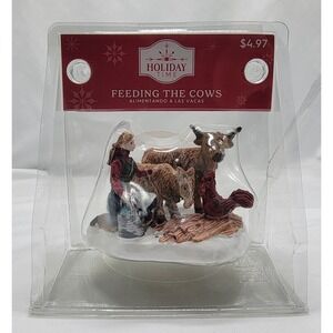 Holiday Time Christmas Village Feeding the Cows Figurine Rooster 2024 Never Open